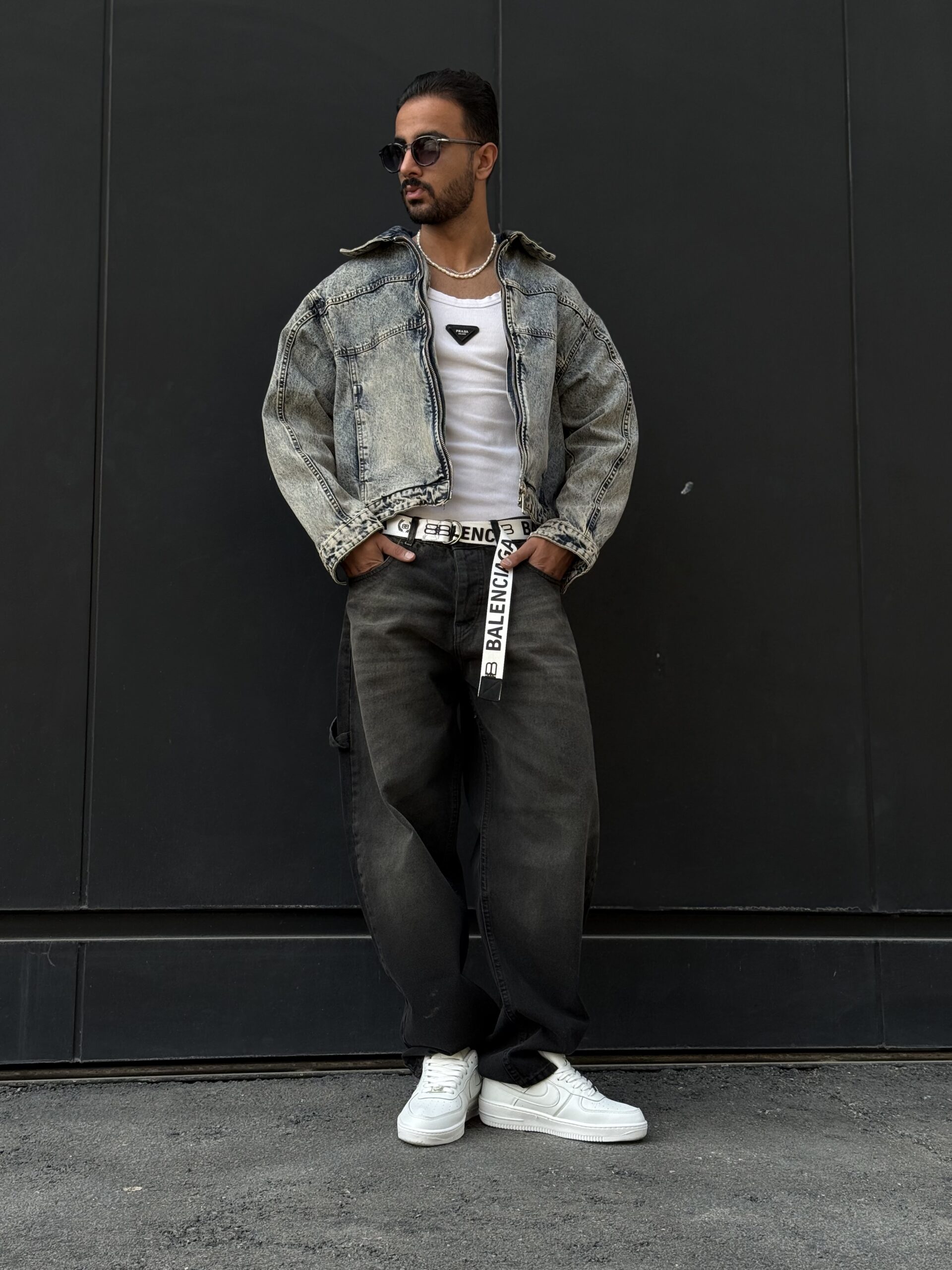 کت جین باکسی سفید